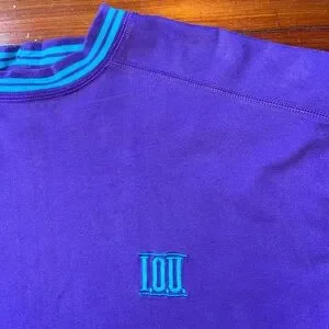 I.O.U | Shirts | Vintage Iou 9s Purple And Teal Embroidered Tshirt Mens ...